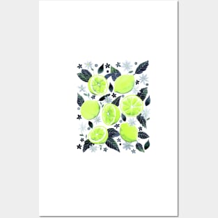 Watercolor Limes Pattern Posters and Art